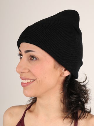 Black Acrylic Beanie