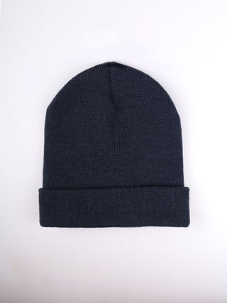 Navy Wool Blend Beanie