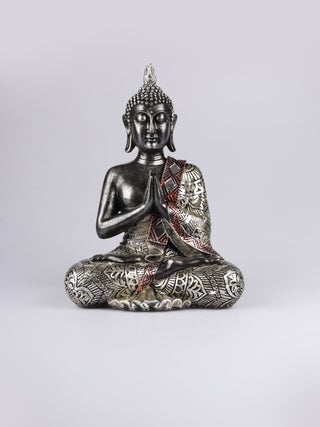 Sitting Buddha silver 30 cm